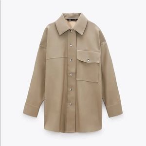 Zara Faux Leather Overshirt